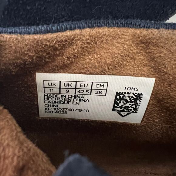 TOMS Womens Boots Size 11 Navy Blue Suede Side Zip Ankle Booties Low Heel - Picture 6 of 7